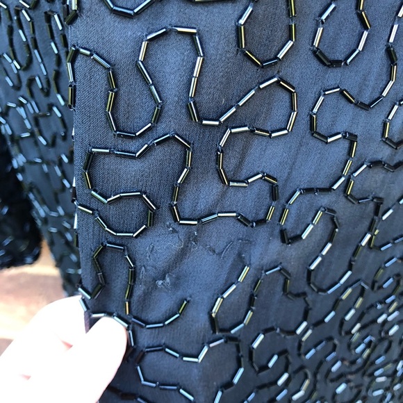 Vintage Landmark Silk Beaded Dress Size Small - Picture 3 of 4